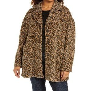 Avec Les Filles Animal Print Faux Fur Coat